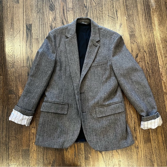 Gap Vintage Menswear Plaid Brown Oversized blazer - Picture 6 of 12